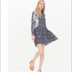 Sandro Blue and White Mini Dress
